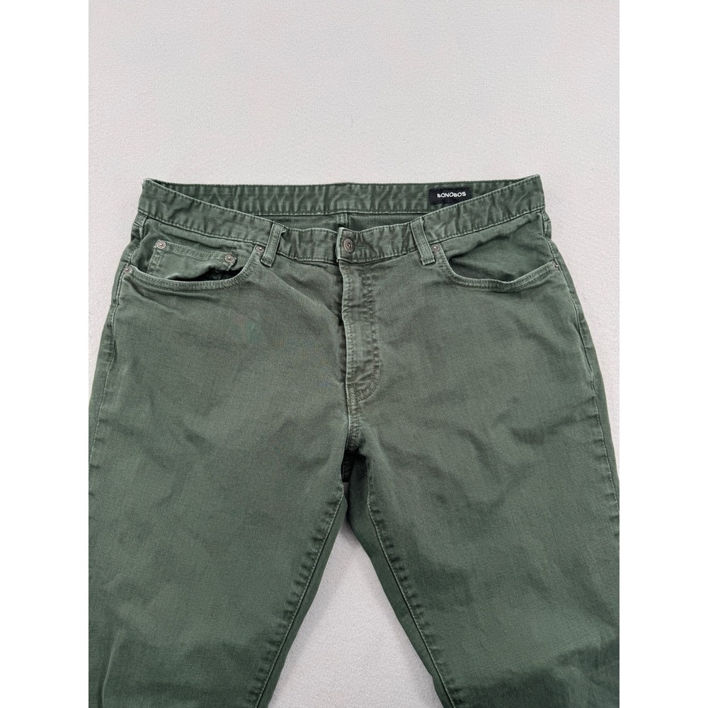 SOLD Bonobos Tailored Fit Green 5-Pocket Chino Pants Mens 38x32(38x30) Stretch - Picture 10 of 12